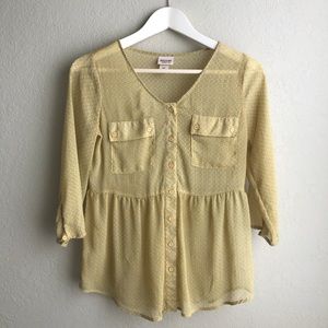 {Mossimo} Sheer Peplum Waist Blouse
